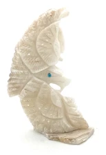 Zuni Alabaster Stone Eagle Fetish By Joshua Leki Handmade Rare On Ebay Nice  