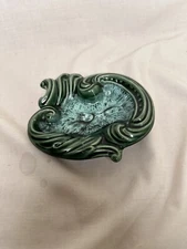 Vintage USA Made green  Ash Tray Candy Dish
