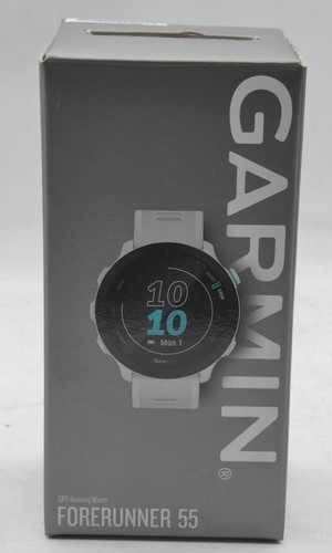 WHITE-GARMIN FORERUNNER 55 GPS RUNNING WATCH #127637#
