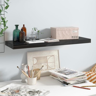 High Gloss Black Floating Wall Shelf 31.5 Inch Modern Storage Unit
