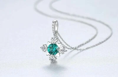 BENIAMINO Kette Anhänger 925er Sterling Silber Green Saphir VVS Zirkonia OVP
