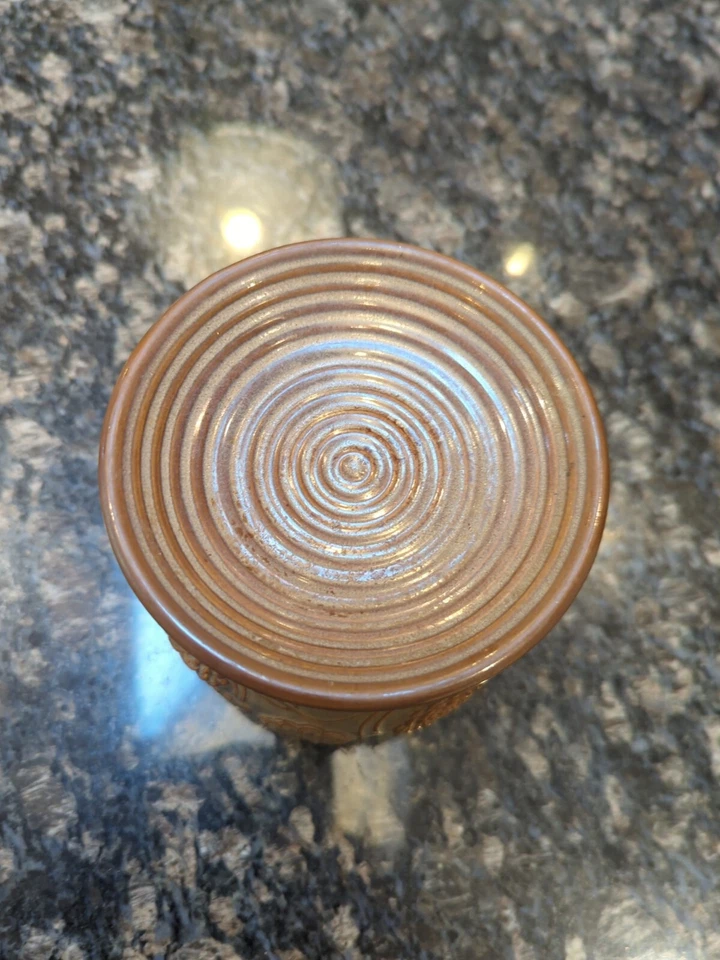 YANKEE CANDLE 2012 FLORAL GRAY & BROWN CERAMIC WAX TART BURNER/WARMER - Image 3 of 4