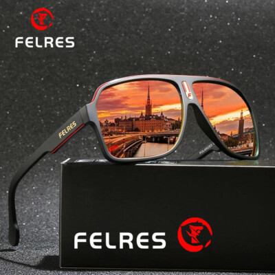 FELRES Sport Polarized Sunglasses For Men Oversize Outdoor Driving UV400 Glasses