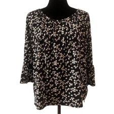 Michael Kors Black and White Heart Top