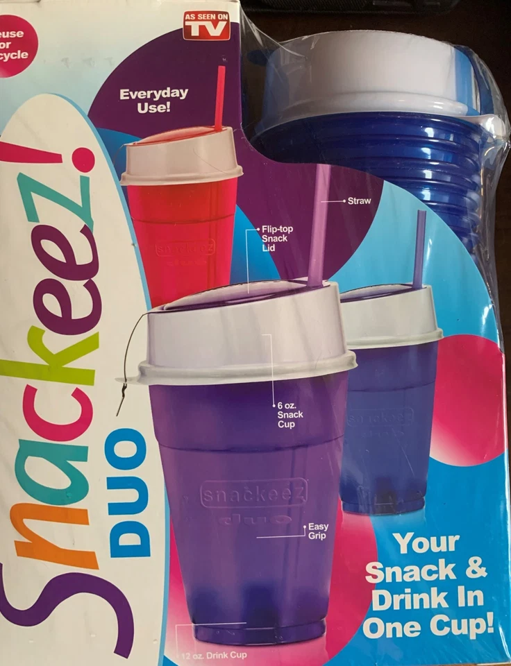 Snackeez Duo All-in-One Snacking Solution 30 Piece Kit Blue AS SEEN ON TV - New! - Image 2 of 2