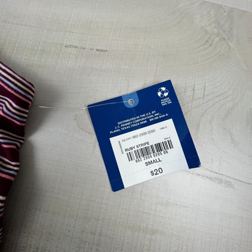 Arizona Jean Co Womens Tank Top Small Juniors Burgundy Striped Knit Shirt New - Picture 4 of 8