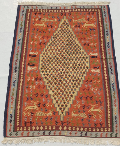 Vintage Traditional Handcrafted Turkish Kilim Rug for Home Décor 178x136 cm
