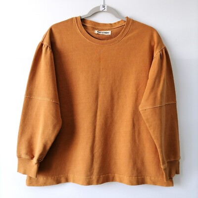 Rivet & Thread By Madewell Womens Pumpkin Spice Round Neck Pullover Sweatshirt S
