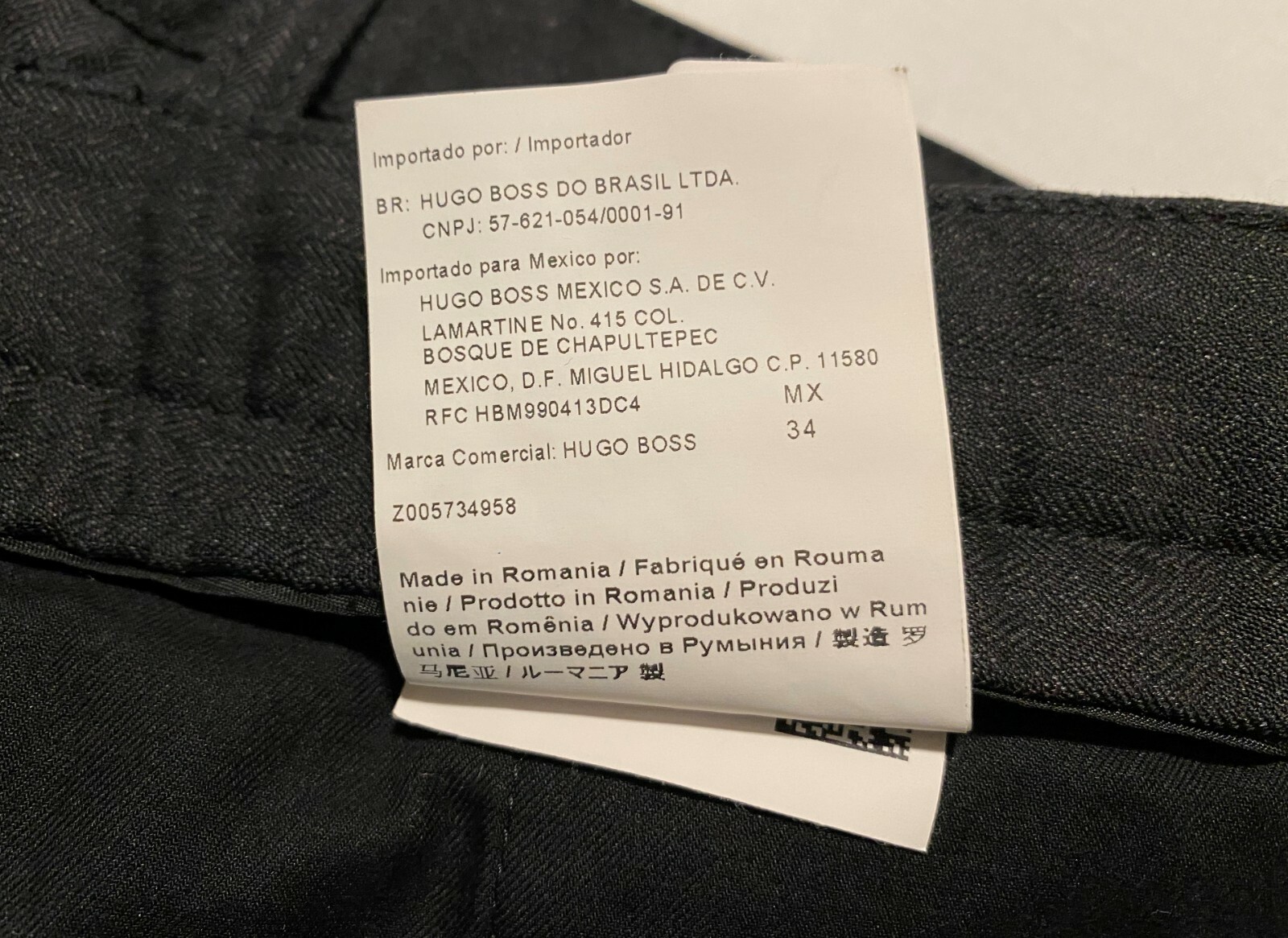 Hugo Boss Winng2 Charcoal Gray Men's Dress Pants Virgin Wool Size 34x30.5 EUC thumbnail 9