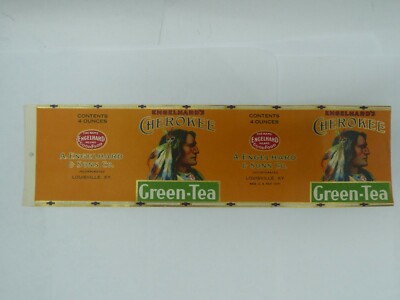 VINTAGE ENGELHARD'S CHEROKEE GREEN-TEA UNUSED LABEL | eBay