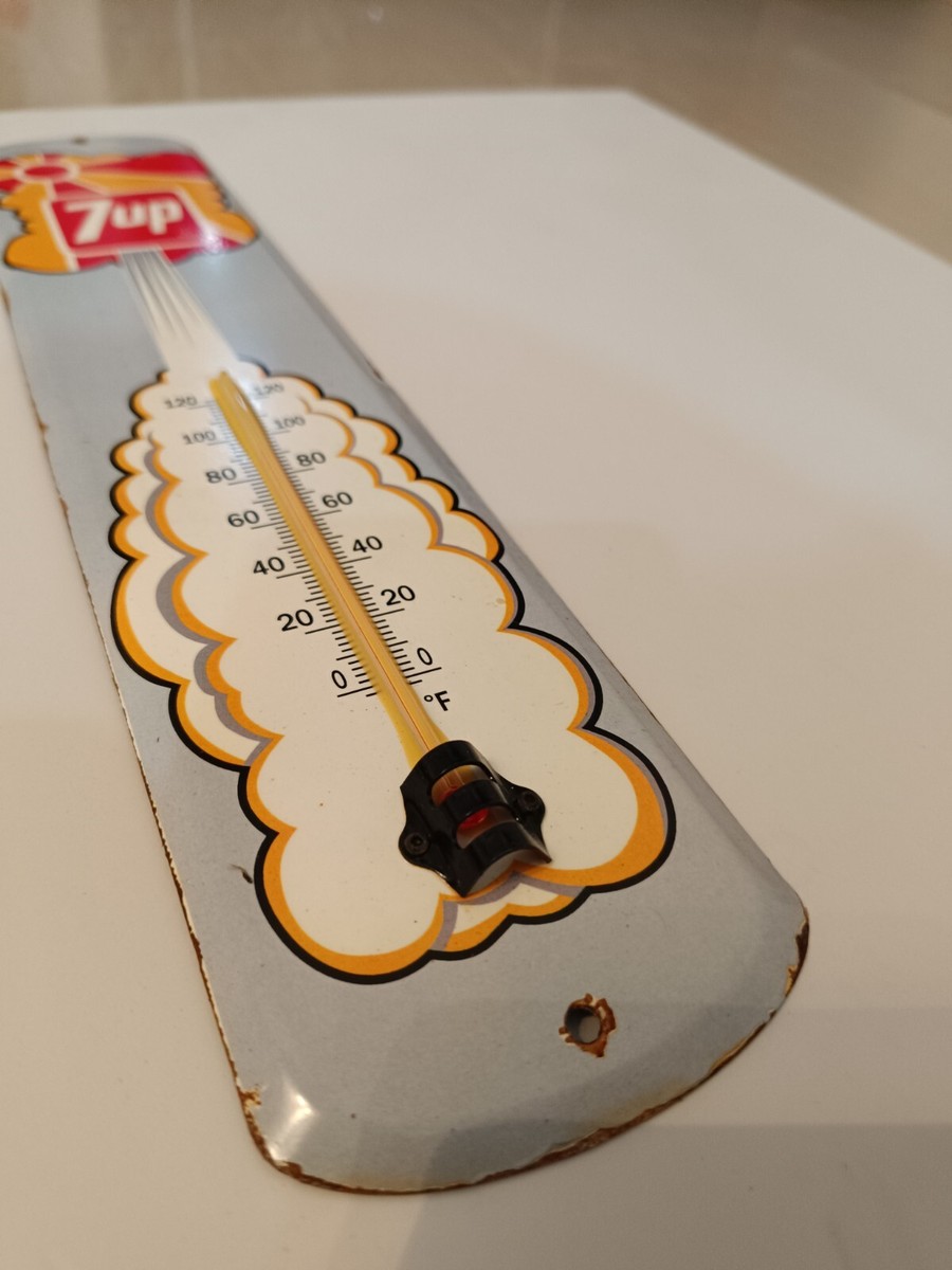 Vintage Glass Thermometer 7up Soft drink Coal No porcelain