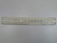 VINTAGE AUSTRALIAN WHITE LAMINATED RULER ECONO STEEL CONSTRUCTION ADVERTISEMENT