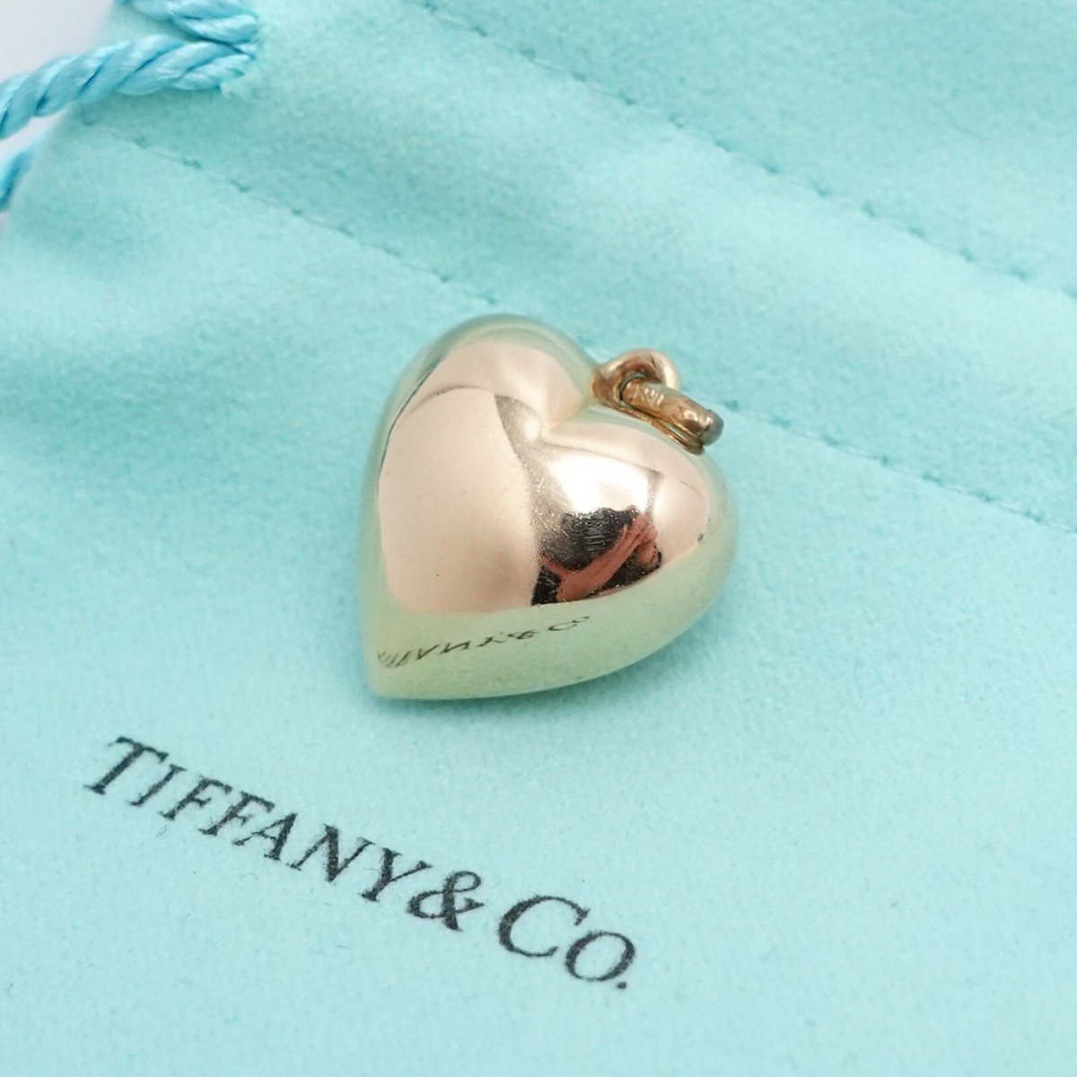 Tiffany 14K Yellow Gold Puffy Heart Pendant