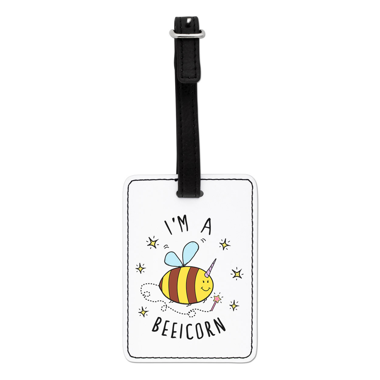 I'm A Beeicorn Visual Luggage Tag Suitcase Bag - Funny Travel Bumble Bee Unicorn