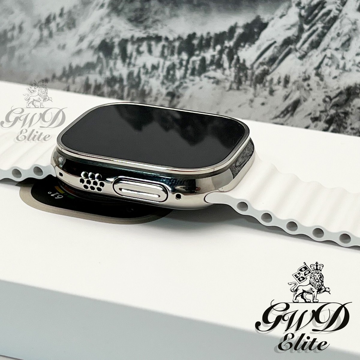 Apple Watch Ultra 2 Titanium Polished 49mm Custom with Genuine 