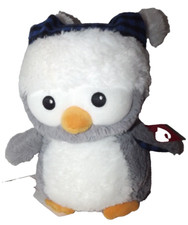 Aurora Plush Lumberjack Owl Gray Fur Blue Buffalo Check Hat and Under The Wings