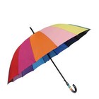 Metallstockschirm, 65cm Fiberglas-Stange, mit Ledergriff ⌀110cm regenbogenfarben