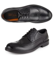 M&s Mens Collection Airflex Luxury Leather Lace Up Brogue Shoes Black Size 7 M&s Mens Collection Airflex Luxury Leather Lace Up Brogue Shoes Black Size 7