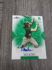 BECK MILNER 2021 LEAF PERFECT GAME GREEN AUTOGRAPHED ROOKIE CARD.#7/10.