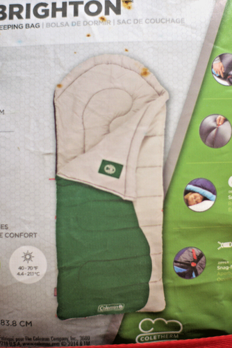 Coleman Brighton Sleeping Bag – Tall Size, 40°F, Machine Washable, Easy Storage - Picture 6 of 6