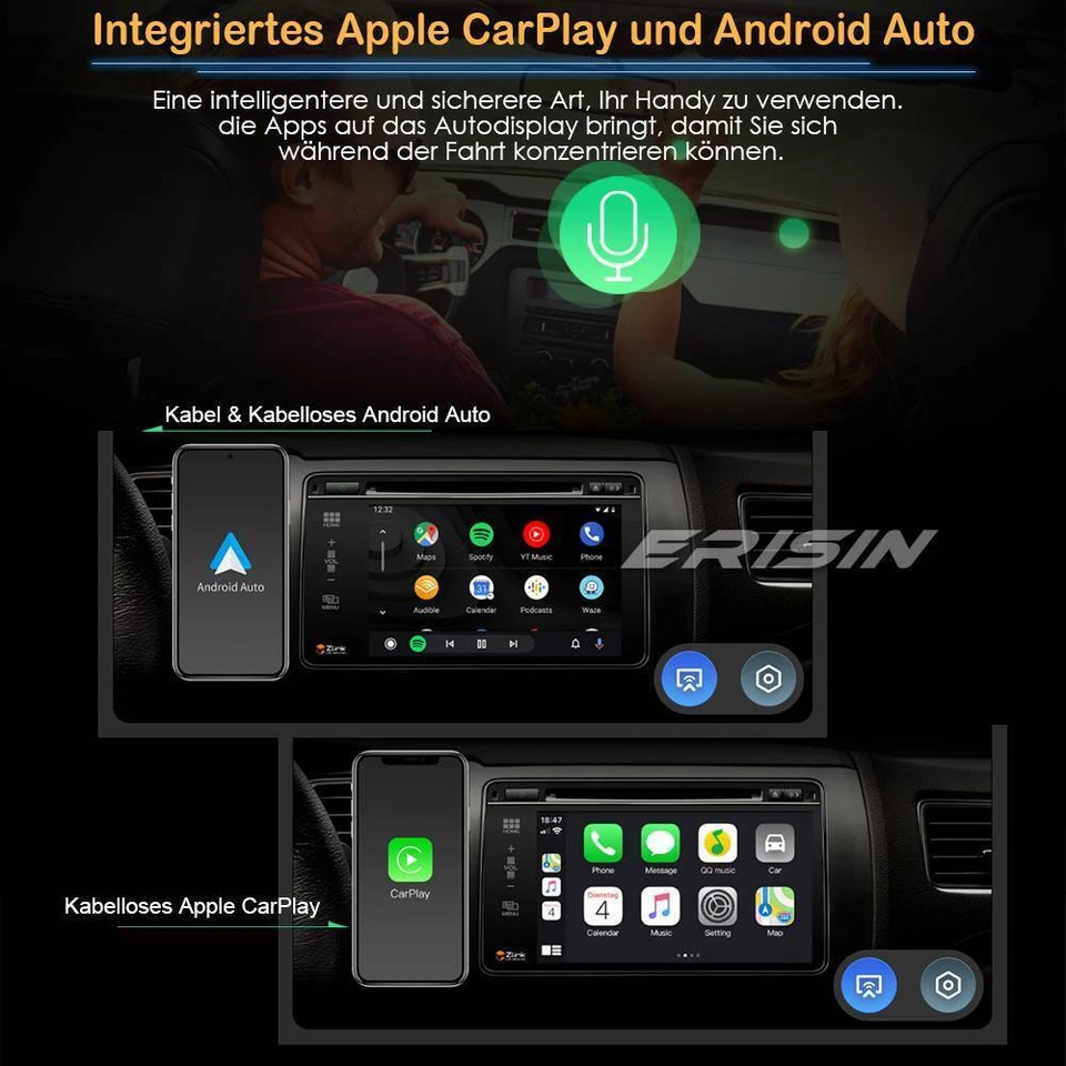 4+64GB Android 14 Navi Autoradio Ford Focus Kuga Fiesta Transit CarPlay DAB TPMS - Bild 2 von 4