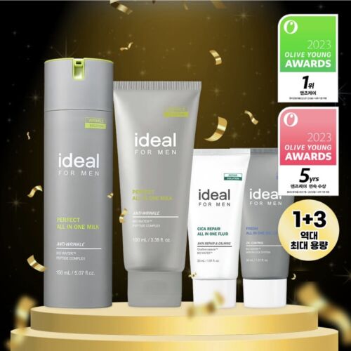Ideal For Men All-In-One Set Perfect Milk 150ml 100ml Cica 30ml Fresh 30ml - Photo 1/8