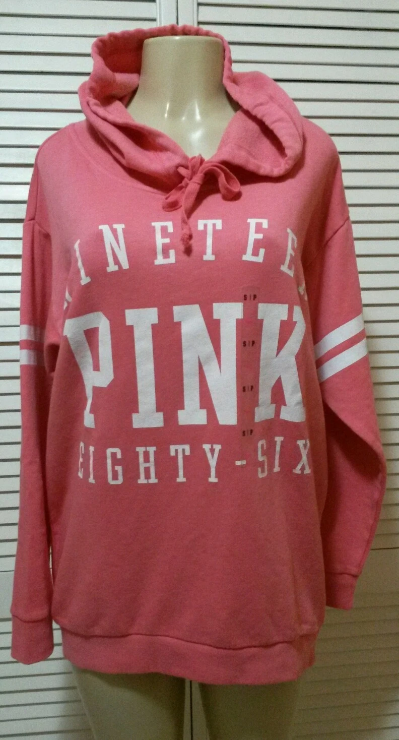 UNDERCOVER VICTORIA'S SECRET ROSA NUOVO! MAGLIONE FELPA CON CAPPUCCIO PICCOLA SUPER CARINA!