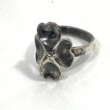 Vintage Sterling Silver Dogwood Ring Stuart Nye Adj Sz 6 