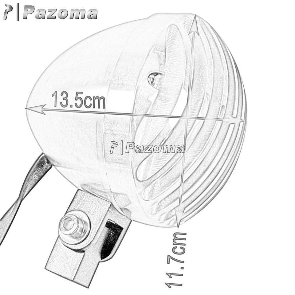 4.5'' Black Billet Grill Vintage Headlight Fit Harley Chopper Bobber Dyna E-mark - Image 3 of 4