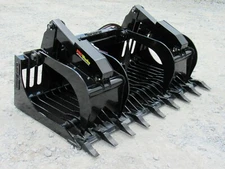 72" Severe Duty Rock Grapple Bucket with Teeth Skid Steer Loader Attachment 