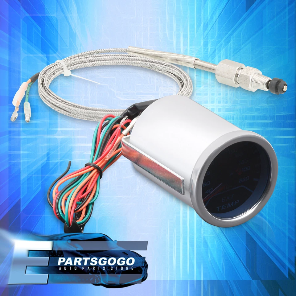 Universal 2" JDM Sport Temperature Gauge EGT LED Indicator Smoke Lens Foto 3 de 4