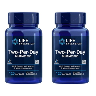 Life Extension Two-Per-Day High Potency Multivitamin 120 caps. 2-PK.