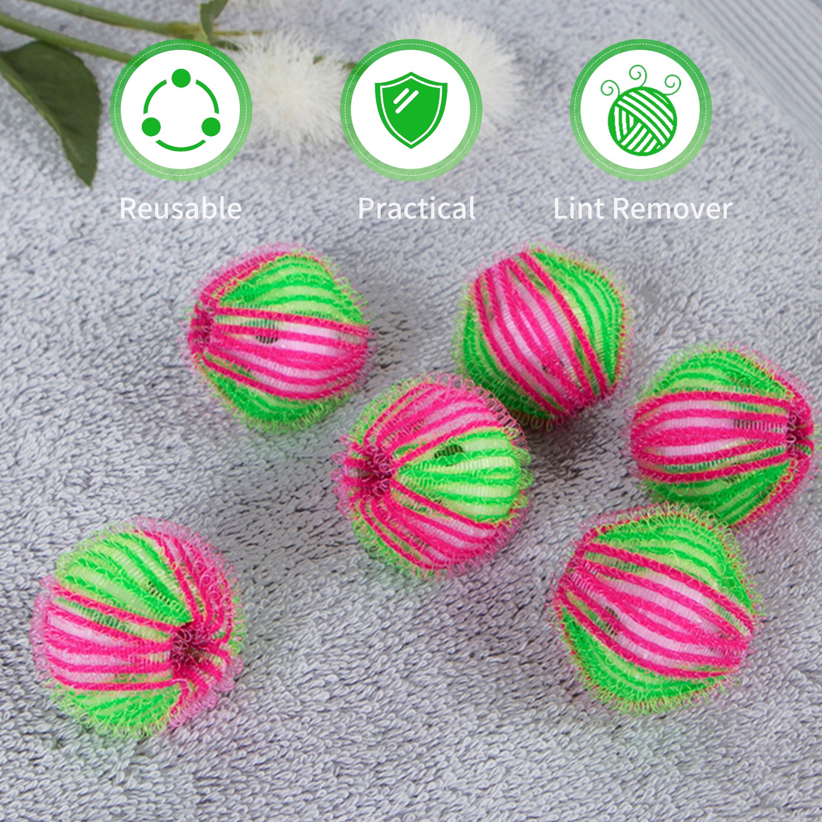 6PCS Hair Catcher Balls Anti-winding Laundry Lint Remover Washing Balls