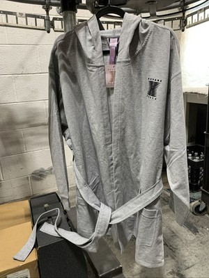 Savage X Fenty Women s Size M/L Gray Hoodie Belted Robe Wrap Lounge Wear, New