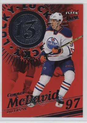 2025 Upper Deck Fleer Ultra Lucky 13 Red Achievement 194/199 Connor McDavid 00d2