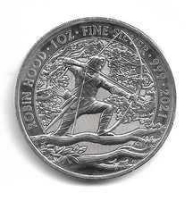 Myths and Legends - 2021 ROBIN HOOD - 1OZ  .999 Fine Silver 2 Pounds Coin