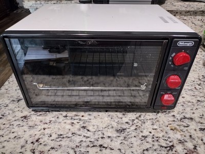 Delonghi Alfredo Toaster Oven Bake Broil White With Red XU18ST Broken Handle **