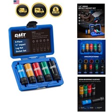 1/2 Drive Lug Nut Socket Set, Metric 17 19 21...