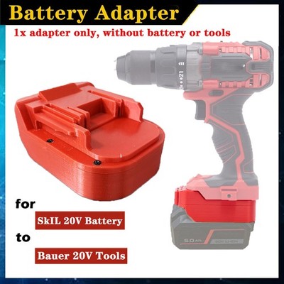 Battery Adapter For SkIL PWR CORE 20V Li-ion Battery To For Bauer 20V Power Tool