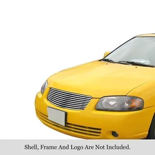 For Nissan Sentra 04-06 APG 1-Pc Polished 8x6 mm Horizontal Billet Main Grille