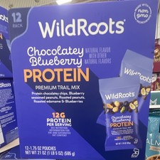WildRoots Chocolatey Blueberry Protein Premium Trail Mix 12 Pack 595g Non-GMO
