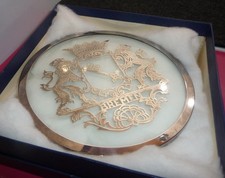 Teller Glas mit Silber Bremen Stadtwappen Vintage Ø ca.  14,5 cm vom Juwelier