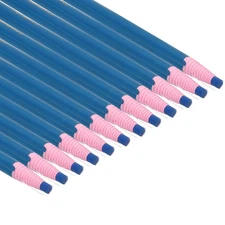 Peel-Off China Markers, 12 Pack Grease Wax Pencils Wood, Blue