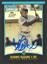 2001 Topps Chrome Refractor #351 Ichiro Suzuki Mariners RC Rookie HOF AUTO 5/5