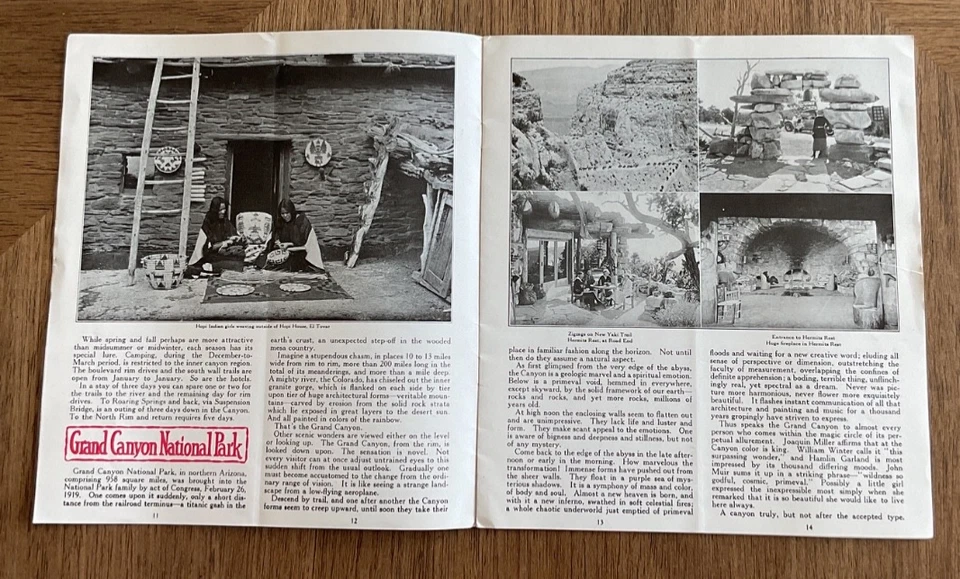 Vintage 1929 SANTA FE Railroad Advertising GRAND CANYON OUTINGS Travel Antique - Image 2 of 4