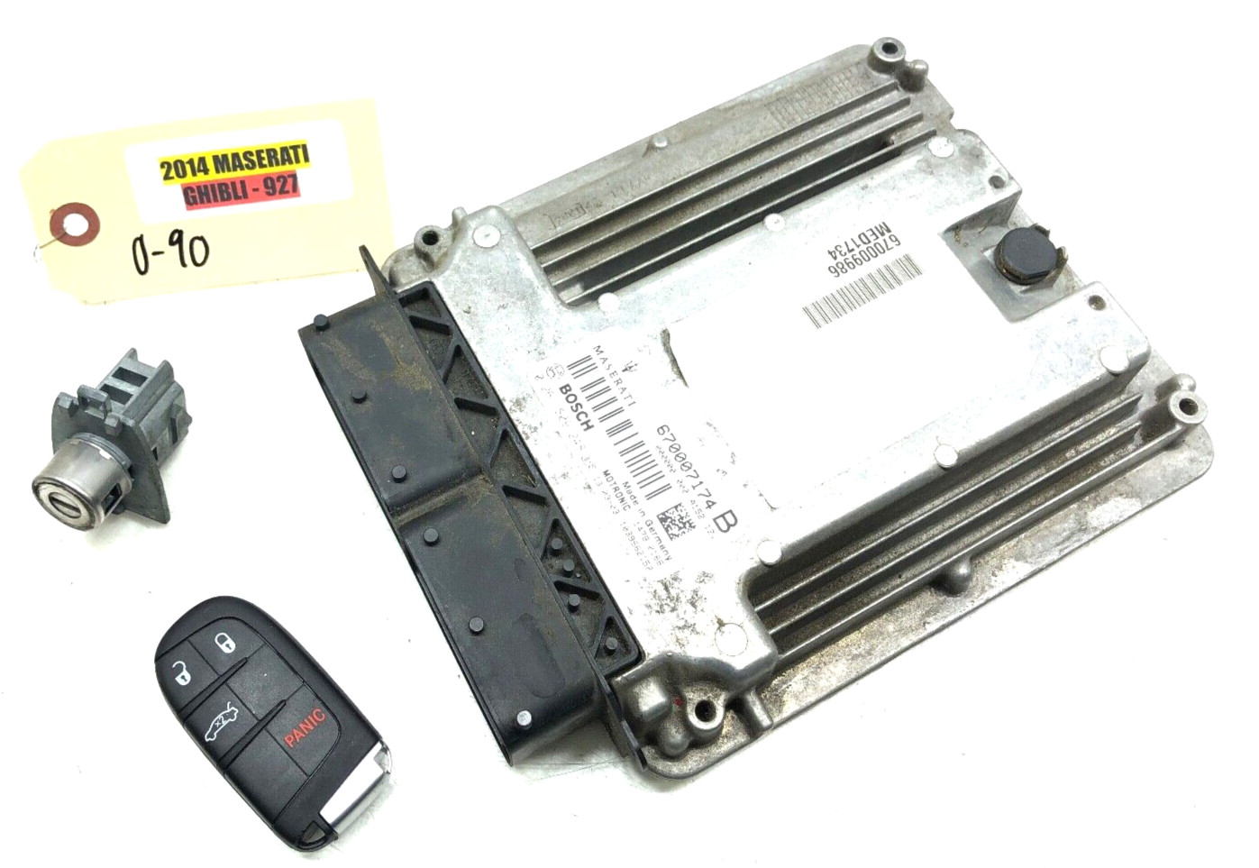 2014-2017 MASERATI GHIBLI ENGINE COMPUTER CONTROL MODULE W/ KEY OEM.