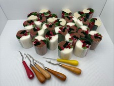 Caron Rug Yarn Lot Of Vintage MIXED COLORS Latch Hook Tools