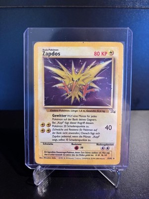 Pokemon Zapdos 15/62 Holo Fossil Vintage Deutsch Excellent