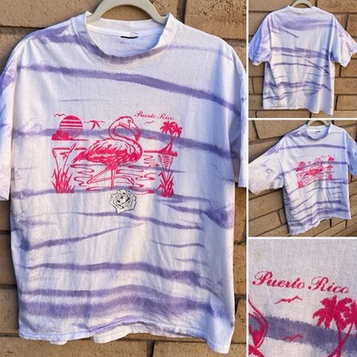 Puerto Rico Pink Flamingo Graphic Souvenir T Shirt Single Stitch XL 2XL Vintage