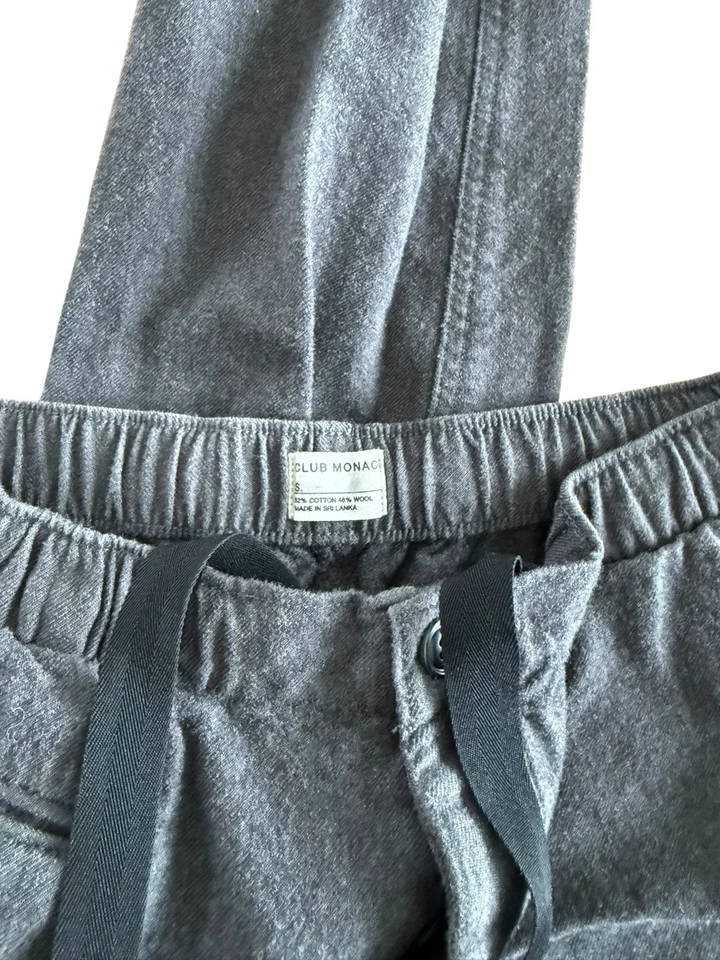 Club Monaco Wool Cotton Drawstring Pants Gray Small - Image 4 of 4